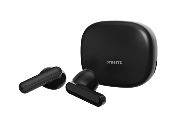 Streetz T160 Tws Earphones, Black, Trådløs, 20 - 20000 Hz, Opkald/Musik, 37 G, Headset, Sort