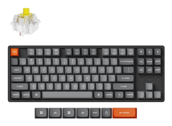 Keychron K8 Max, 80%, Kabelgebunden &Amp Kabellos, Usb + Rf Wireless + Bluetooth, Mechanisch, Rgb Led, Schwarz