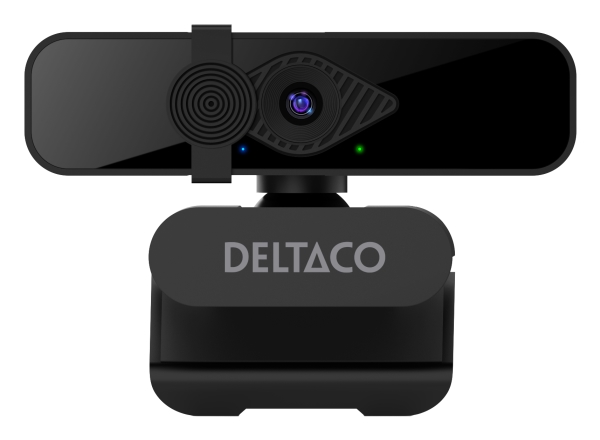 Webbkamera DELTACO, 2K QHD med 360° vridbar, upp/ner tilt, 2MP, svart / W-200 / 1902913 | TV, Ljud & Bild - Bärbart ljud & Bild - Portabla högtalare | GameStuff