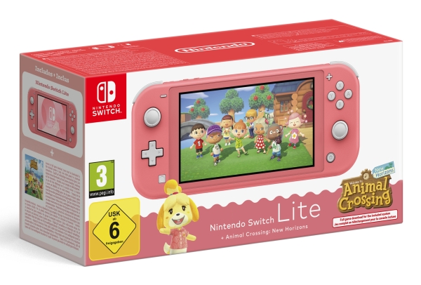 Nintendo Switch Lite Animal Crossing, Nintendo Switch Lite, Nvidia Custom Tegra, Koral, Analog/Digital, Hjemknap, Afbryderknap, Knapper