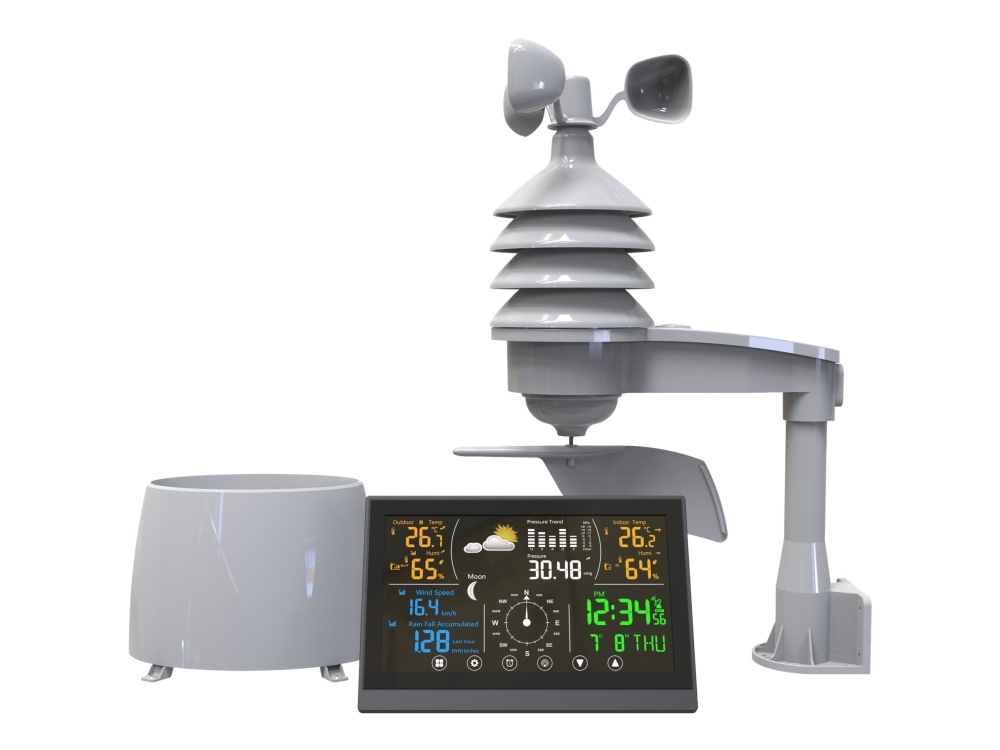 Denver WS-650, Valkoinen, Lämpömittari sisäkäyttöön, Barometri ulkokäyttöön, Kosteusmittari ulkokäyttöön,..., Barometri, Kosteusmittari, Sadevesi, Lämpömittari, Barometri, Kosteusmittari, Lämpömittari, km/h, mph, F, °C