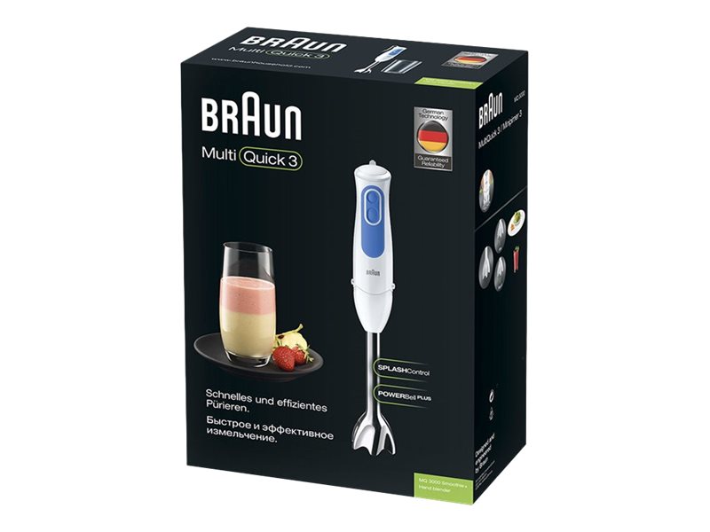 Braun Multiquick 3 MQ 3000 Smoothie - Handmixer - 700 W - vit / blå | Köksapparater - Köksmaskiner - Stavmixer | GameStuff