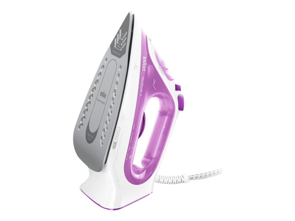 Braun TexStyle 3 SI3030PU, Ångstrykjärn, Keramisk stryksula, 2 m, 145 g/min, Rosa, 45 g/min | Baby & barn - Barnrummet - Klädvård - Strykjärn | GameStuff