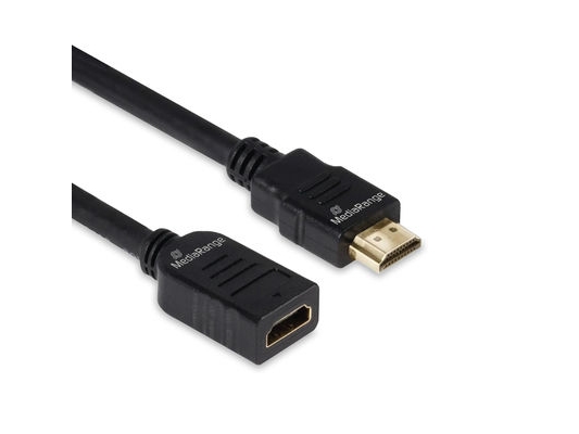 Mediarange Hdmi-Forlængerkabel, 18 Gbps, Arc, 2,0 M, Sort