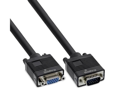 Mediarange Mrcs249, 2 M, Vga (D-Sub), Vga (D-Sub), Male, Female, Black