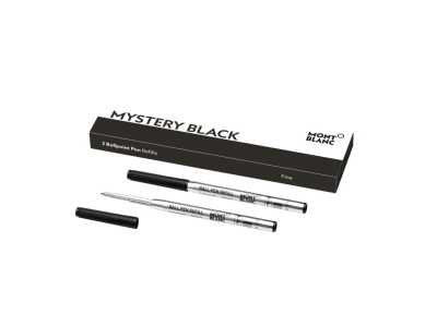 Montblanc 128210, Svart, Fin, Svart, Stål, 0,8 mm, 2 styck | Skrivredskap - Kulspetspennor & Reservoarpennor - Rullpennor | GameStuff