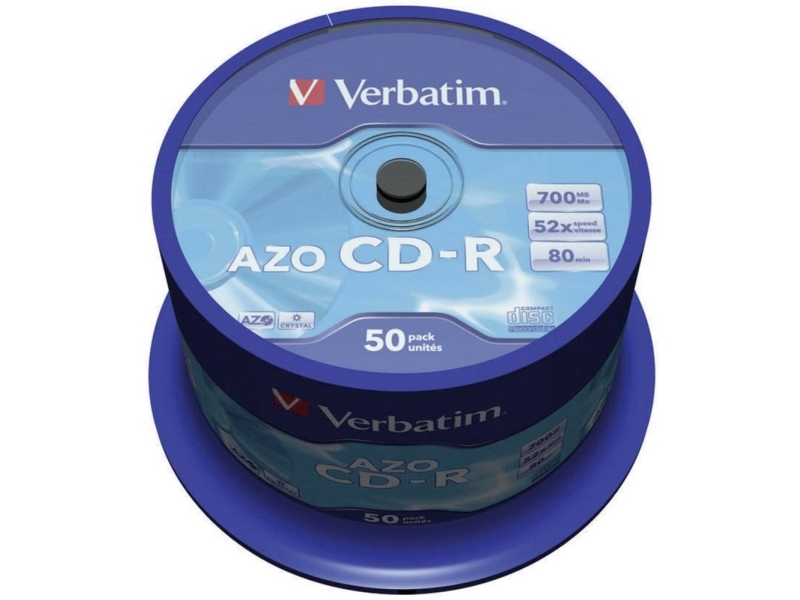Verbatim Cd-R Azo Crystal 0,7 Gb, 52 X 50 Packung Spindel
