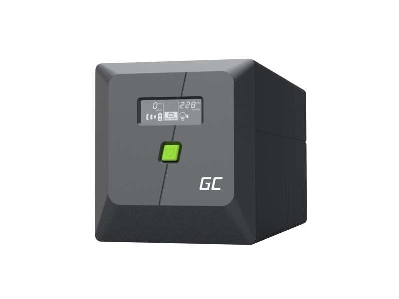 Übersicht Der Usv Greencell 750Va 480W Powerproof Mit Lcd-Anzeige