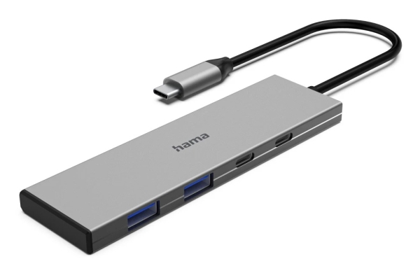 Hama 00200147, Usb Type-C, Usb 3.2 Gen 2 (3.1 Gen 2) Type-A, Usb 3.2 Gen 2 (3.1 Gen 2) Type-C, 10000 Mbit/S, Grå, Aluminium, 100 W