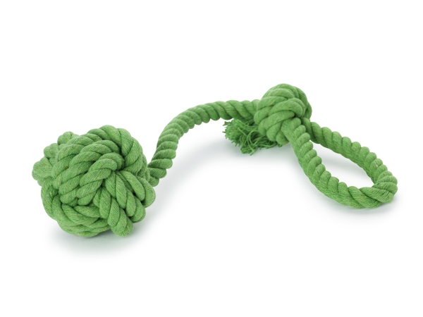 Dogman Spielzeug Ball/Seil Grün 6/35Cm
