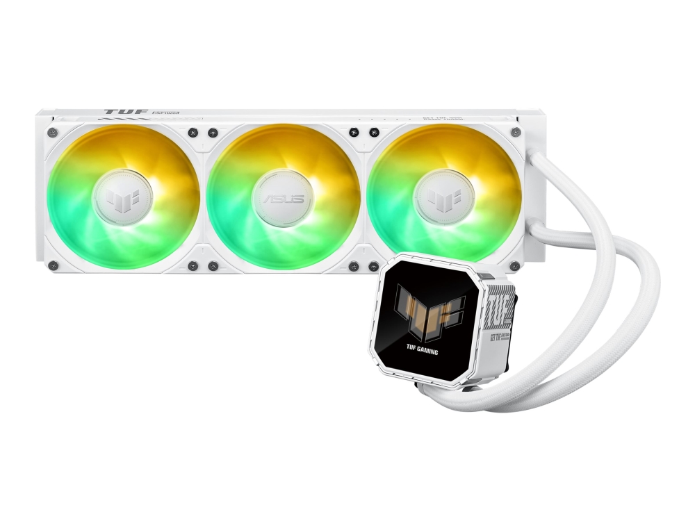 ASUS TUF Gaming LC III LCD - White Edition - processors flydende kølesystem - Radiatorstørrelse: 360 mm - (for: LGA1700, LGA1200, AM4, AM5, LGA1851) - kobberbase - 120 mm - hvid