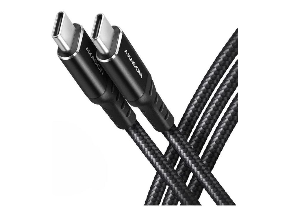 AXAGON BUCM-CM30AB - USB-kabel - 24 pin USB-C (hane) till 24 pin USB-C (hane) - USB 2.0 - 20 V - 3 A - 3 m - USB Power Delivery (60W) - svart | Datortillbehör - Kablar & adaptrar - Datakablar | GameStuff
