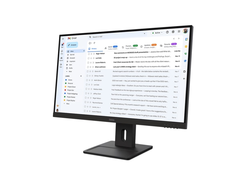 Lenovo Thinkvision E27-40 - Led-Skærm - 27" - 1920 X 1080 Full Hd (1080P) - Ips - 300 Cd/M² - 1500:1 - 4 Ms - Hdmi, Vga, Displayport - Højtalere - Ra