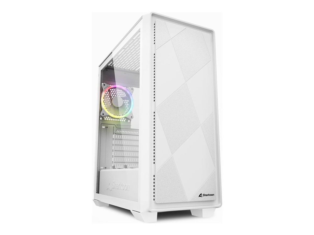 Sharkoon Vs8 Rgb, Midi Tower, Pc, Weiß, Atx, Micro Atx, Mini-Itx, Gehärtetes Glas, 15,8 Cm