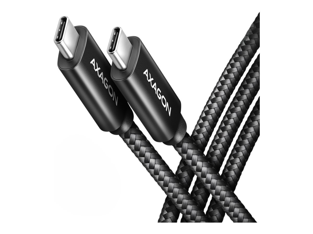 Axagon Bucm2-cm15ab kabel usb-c - usb-c, 1,5m 5a laddning, alu, 240w pd, oplot, usb2.0 | Datortillbehör - Kablar & adaptrar - Datakablar | GameStuff
