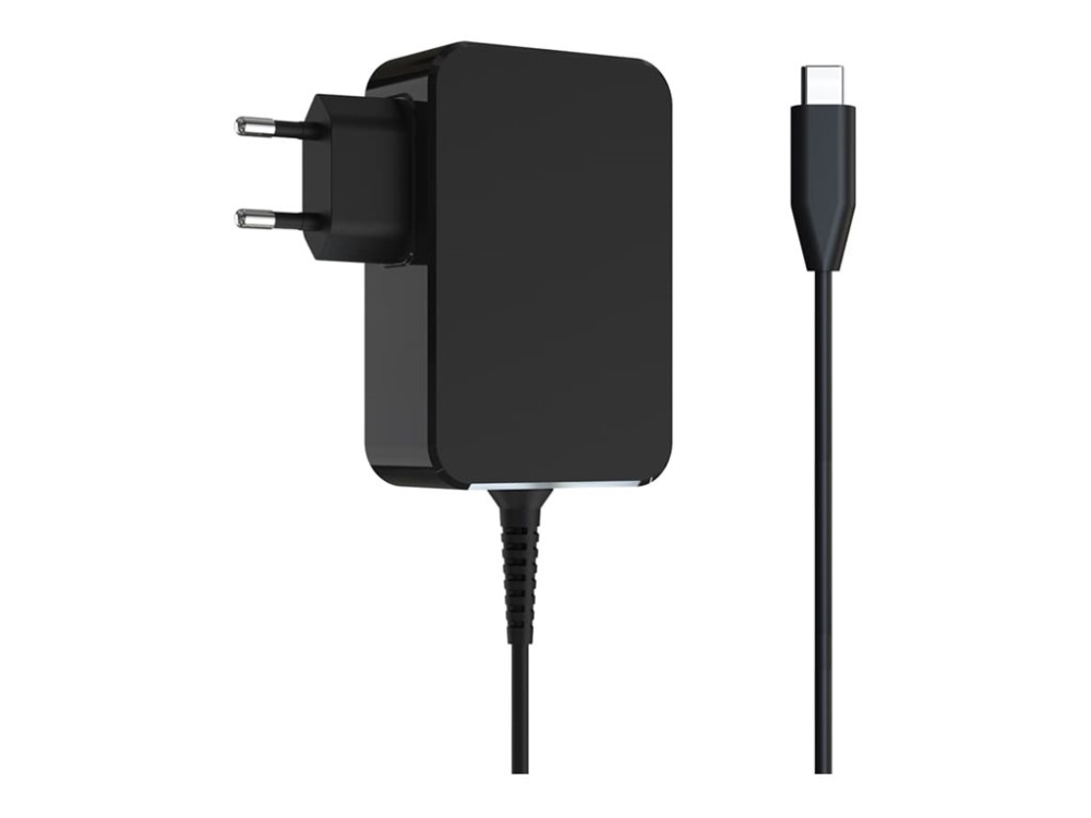 LC Power LC-NB-GAN-45-C - USB-C strømadapter - Gallium Nitride (GaN) - AC 220-240 V - 45 Watt - sort