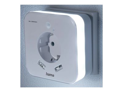 Hama LED-natlys med stikkontakt, 2 USB-udgange, bevægelses- og lyssensor (00223498)