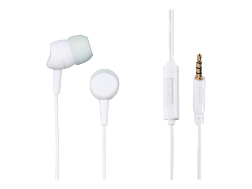 Hama Kooky - Øreproptelefoner Med Mik. - I Øret - Kablet - 3,5 Mm Jackstik - Hvid