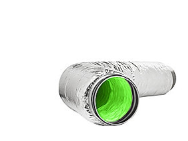 Green 125 mm x 0.5 m. - Fleksibel lyddæmper 25 mm isolering 125 mm x 0.5 m.