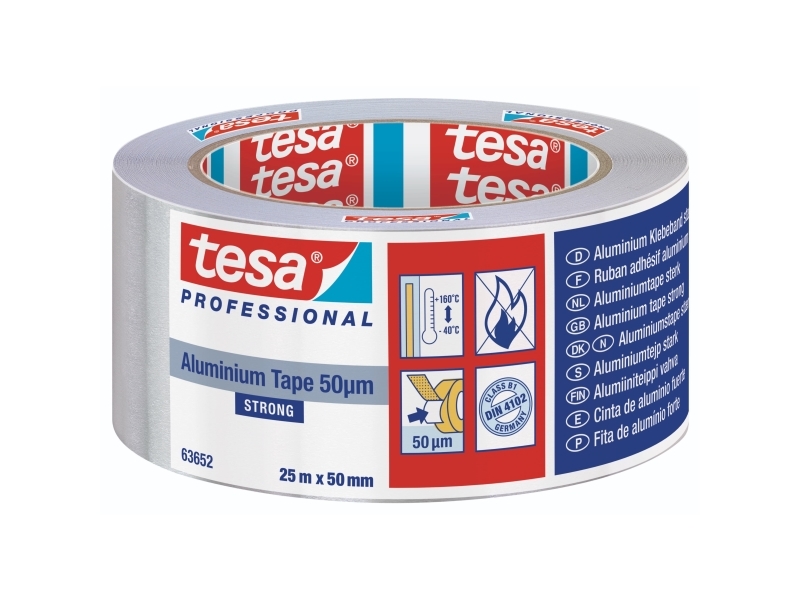 tesa STRONG 63652-00001-00-00 Alumiininauha Sølv (L x B) 25 m x 50 mm 1 stk 1 stk