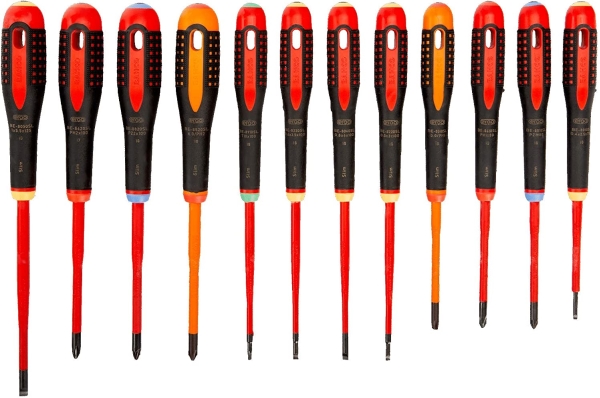 Bahco Slim Ergo Xxl 1000V Schraubendreher-Set, 12-Teilig, Für Phillips-, Pozidriv-, Torx - Und Kombischrauben (Phillips)
