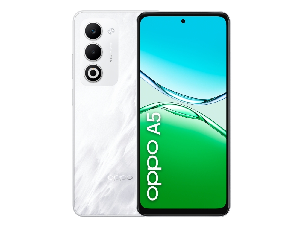 Oppo A5 , 16,9 Cm (6,67"), 6 Gb, 128 Gb, 50 Mp, Android 15, Hvid