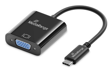 Mediarange Usb-C Zu Vga Video Konverter, 20Cm, Schwarz