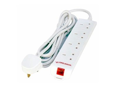 Microconnect Mc-Uksurgestrip4-5M, 5 M, Innenbereich, Typ G (Bs 1363), 1,25 Mm², Weiß, Rohs