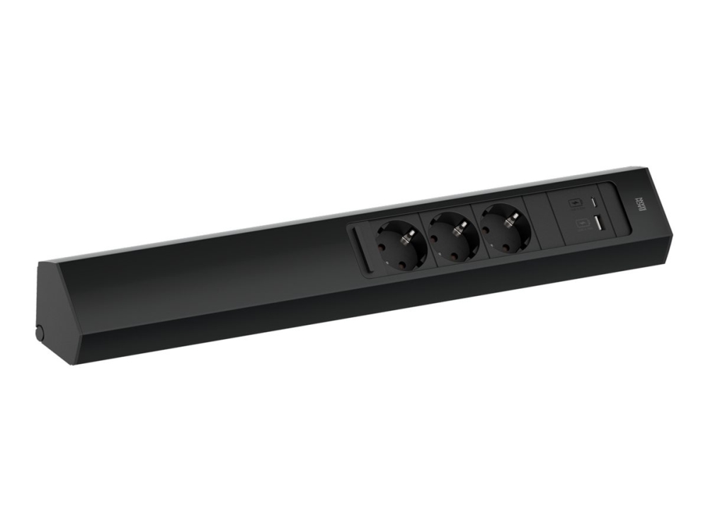 Bachmann Casia 2 - Stikdåse (Vægmonterbar/Overflademonterbar) - Long - Output-Stikforbindelser: 3 (3 X Strøm Type F, 24 Pin Usb-C, Usb) - 2 M Ledning