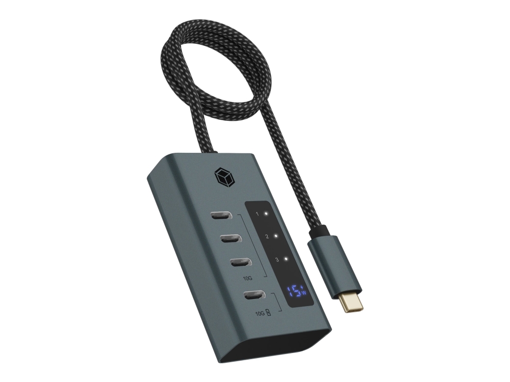 Icy Box Ib-Hub1454-C31, 4 Port Type-C Usb 3.2 Gen 2 Type-C Hub, Aluminiumgehäuse, Usb 3.2 Gen 1 (3.1 Gen 1) Type-C, Usb 3.2 Gen 2 (3.1 Gen 2) Type-C,