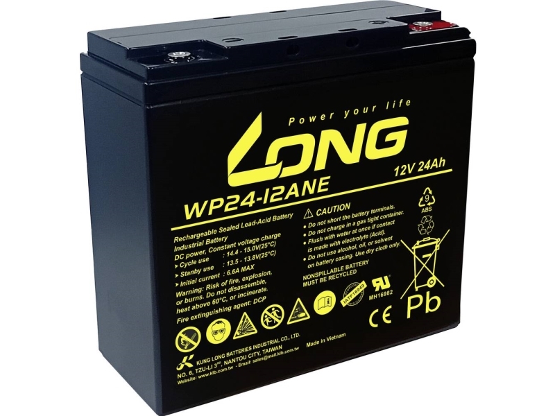 Blybatteri Kunglong Wp24-12Ane-M Blyfleece 24 Ah 12 V 1 Stk