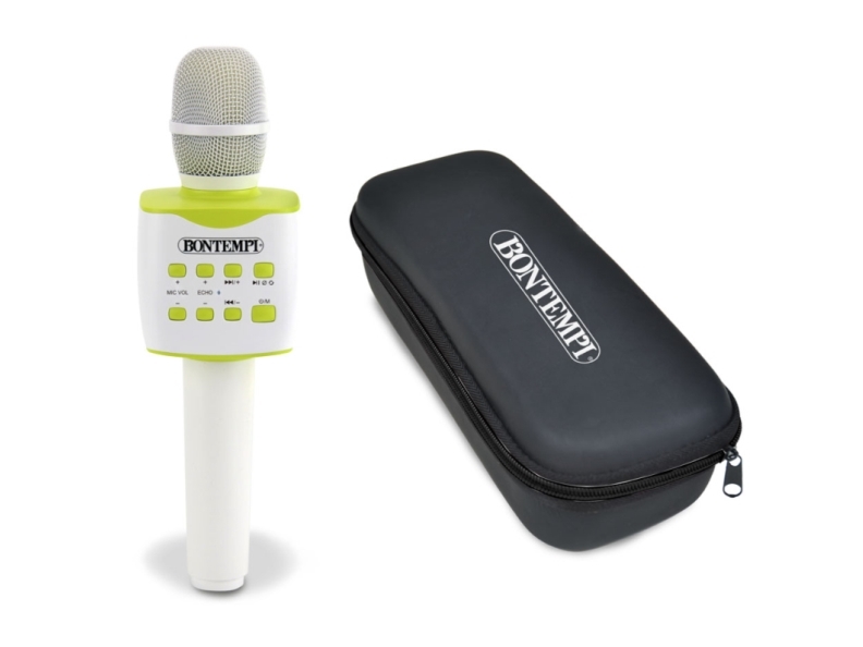 Bontempi Wireless Speaker Microphone With Case, Legetøjsmikrofon, Grøn, Hvid