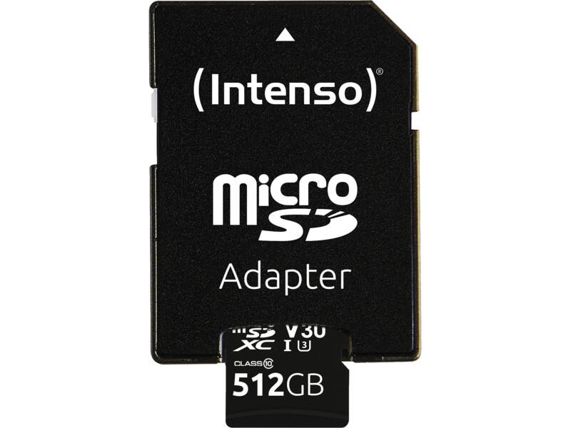 Intenso 3433493, 512 Gb, Microsdxc, Klasse 10, Uhs-I, 100 Mb/S, 45 Mb/S