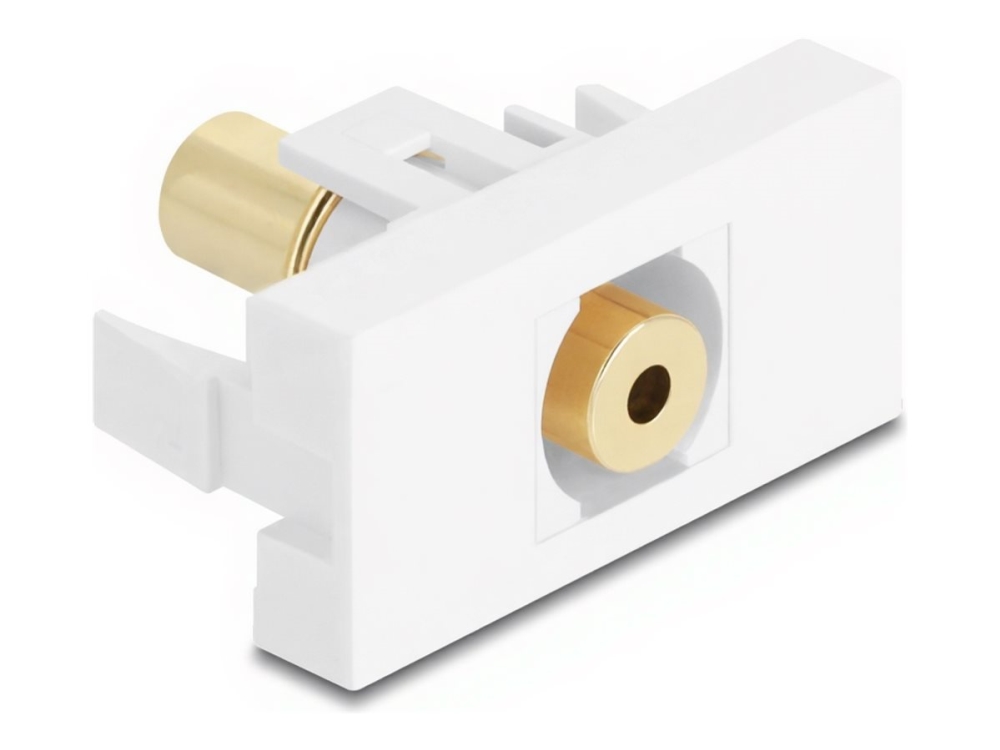 Delock - Easy 45 - Klik I-Modul - Stereo Jack, Female, 4-Pin, Gold Plated - 3,5 Mm Mini-Telefon - 1 Audio Stik - 1 Modul - Hvid