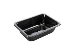 Tablett 1-Kammer C2171-1F 665Ml L170.40Xb126.50Xh50mm Cpet Schwarz,696 Stk/Crt