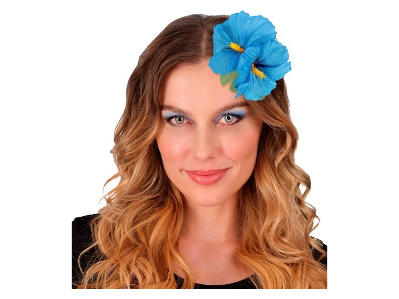 Hellblaue Hawaiianische Blumen Mit Clip