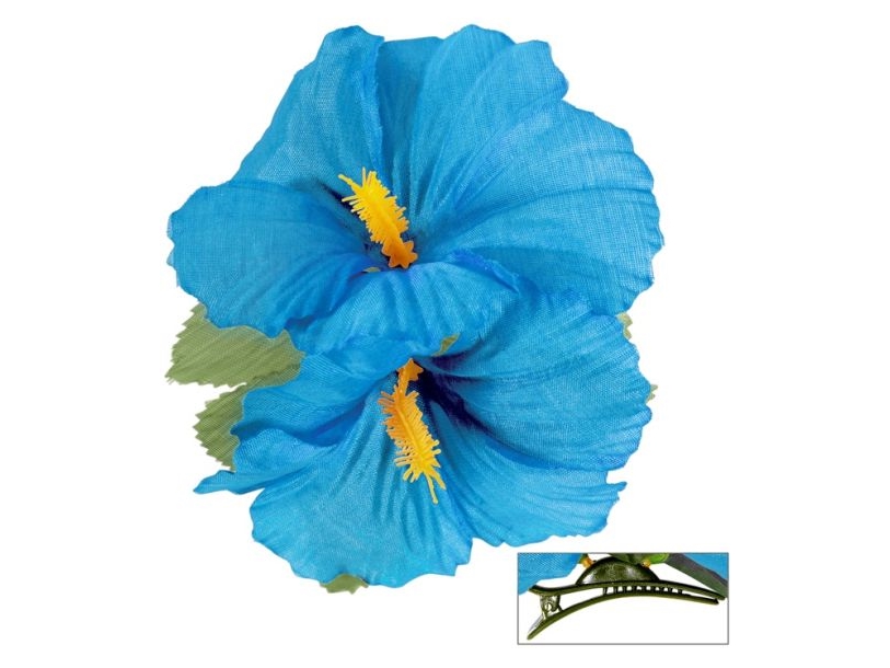 Hellblaue Hawaii-Blumen Mit Clips