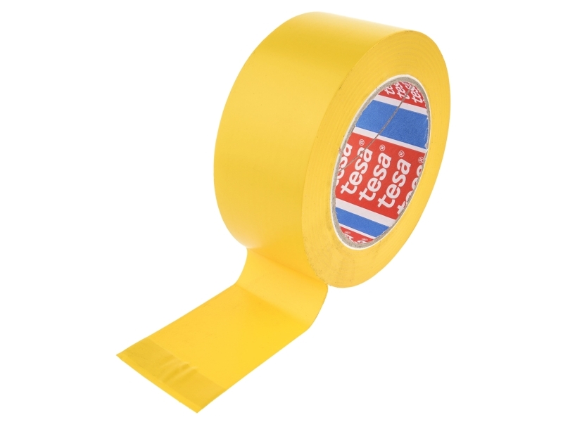 Gulvmarkeringstape Tesa Professional 4169, permanent, PVC, 50 mm x 33 m, gul | Kontorsmaterial - Tejp & dispensrar - Special tejp | GameStuff