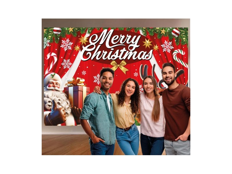 Merry Christmas fotobaggrund, 220 x 150 cm