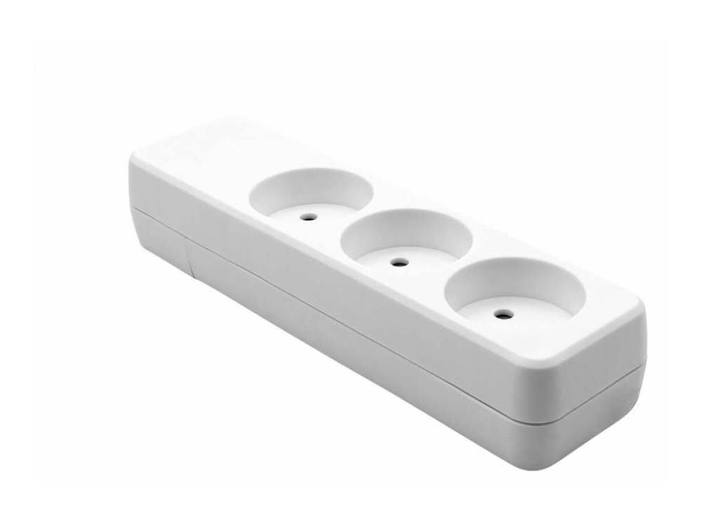 Microconnect - Stikdåse - Input: Åbenendet - Output-Stikforbindelser: 3 (Type K) - Danmark - Hvid