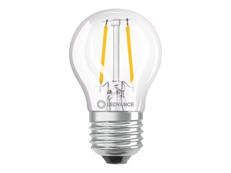LEDVANCE Classic - LED-glödlampa med filament - form: P25 - klar finish - E27 - 2.5 W (motsvarande 25 W) - klass F - varmt vitt ljus - 2700 K | Belysning - Ljuskälla - E27 Ljuskälla | GameStuff