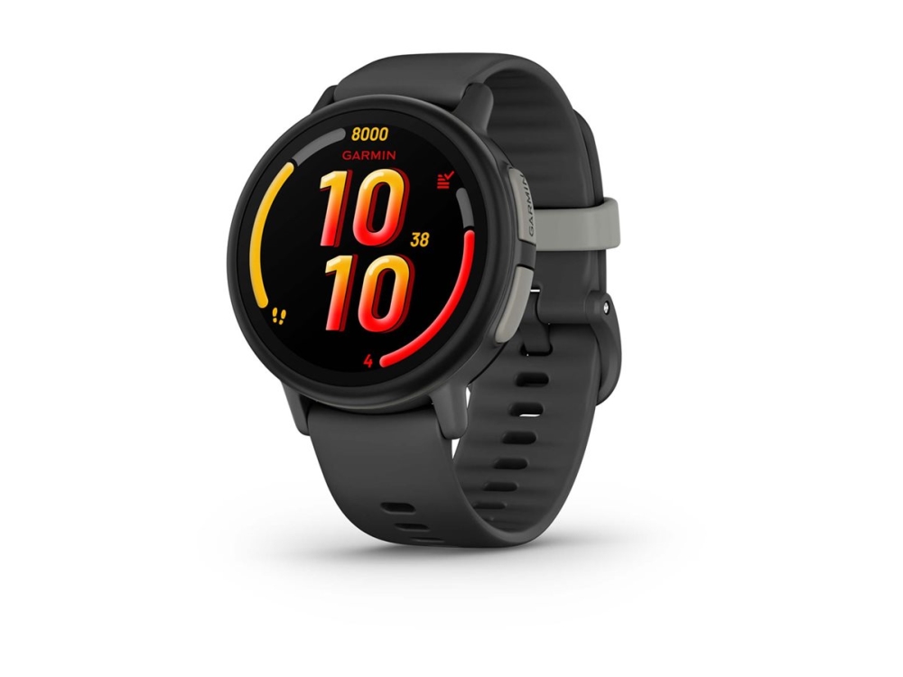 Garmin Bounce 2 - 43 mm - smart klocka med band - silikon - handleds: 115-180 mm - display 1.2 - 4 GB - ANT+/ANT, Bluetooth, Wi-Fi, LTE - 26.5 g  - skiffergr&aring;