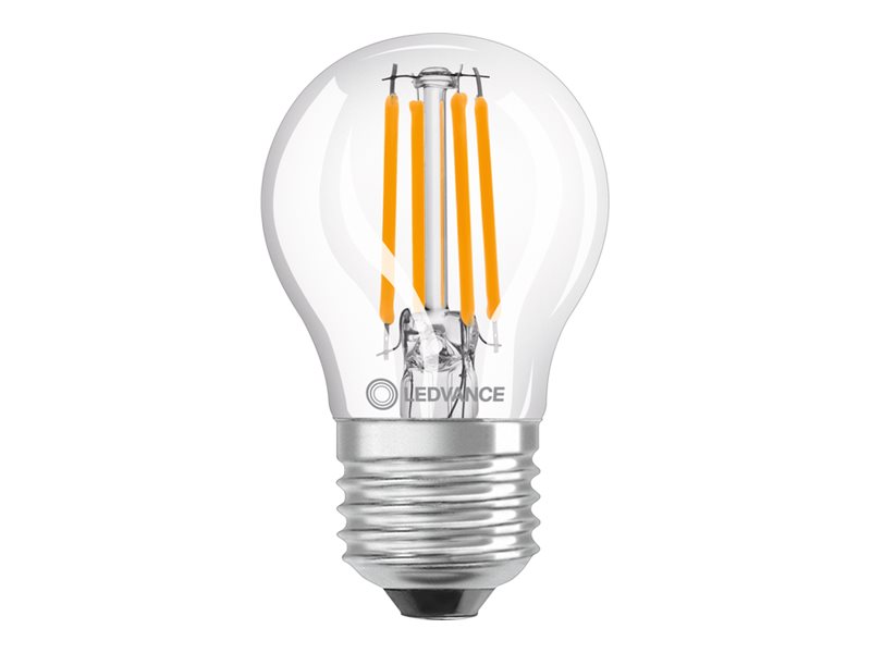 LEDVANCE Classic - LED-glödlampa med filament - form: P60 - klar finish - E27 - 5.5 W (motsvarande 60 W) - klass D - varmt vitt ljus - 2700 K | Belysning - Ljuskälla - E27 Ljuskälla | GameStuff
