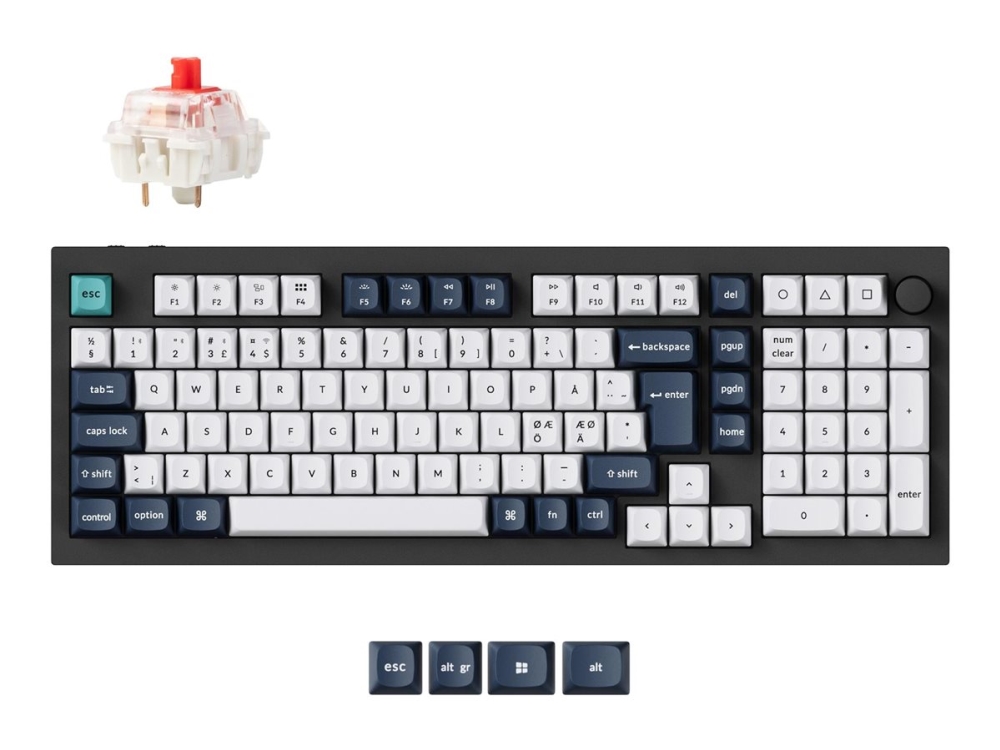 Keychron Q5 Max 96% Knob Wireless Tri-Mode Qmk/Via Gateron Jupiter Red Switch Carbon Black