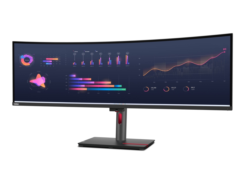 Lenovo ThinkVision P49w-30 - LED-skärm - böjd - 49 (49 visbar) - 5120 x 1440 UltraWide Dual QHD @ 60 Hz - IPS - 350 cd/m² - 2000:1 - DisplayHDR 10 - 4 ms - Thunderbolt 4, 2xHDMI, DisplayPort - högtalare - korpsvart | Datortillbehör - Bildskärmar & Tillbehör - Bildskärmar | GameStuff