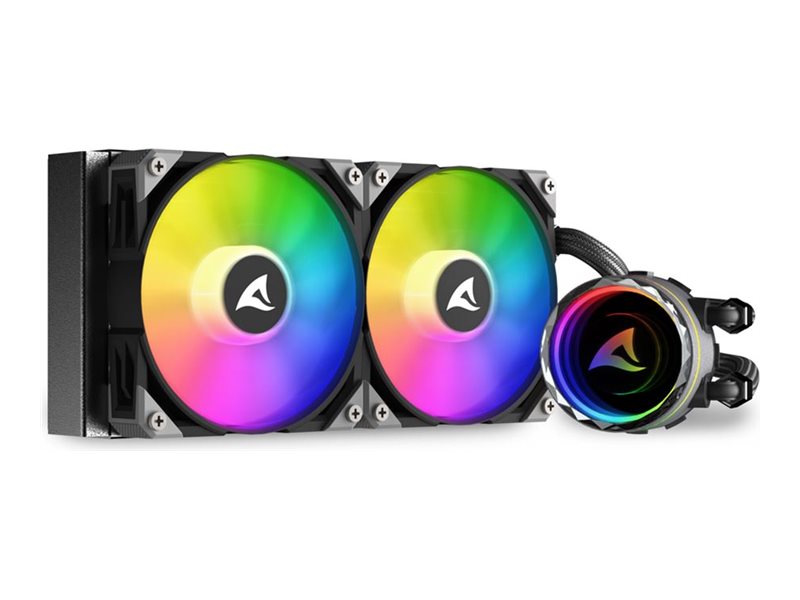 Sharkoon S80 Rgb - Processors Flydende Kølesystem - All-In-One - Radiatorstørrelse: 240 Mm - (For: Lga115x Socket, Lga1366, Lga1200, Lga1700, Lga1851