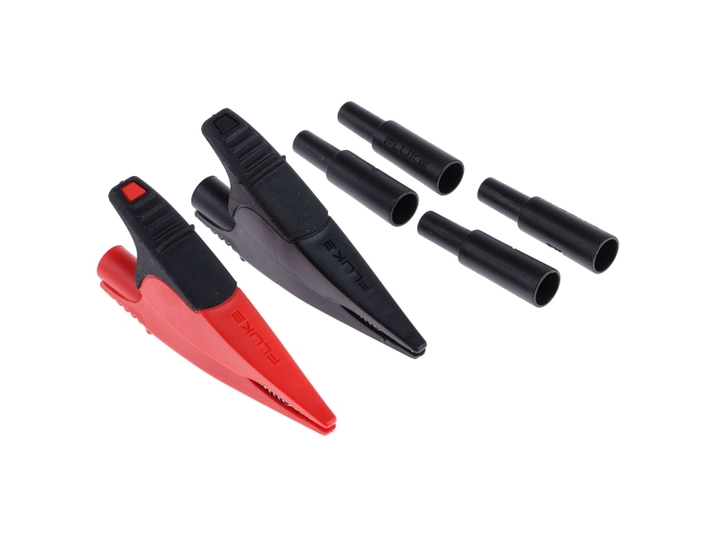 Fluke Ac285-Ftp Sicherheits-Krokodilstecker-Set Stecker 4 Mm Cat Iii 1000 V, Cat Iv 600 V Schwarz, Rot