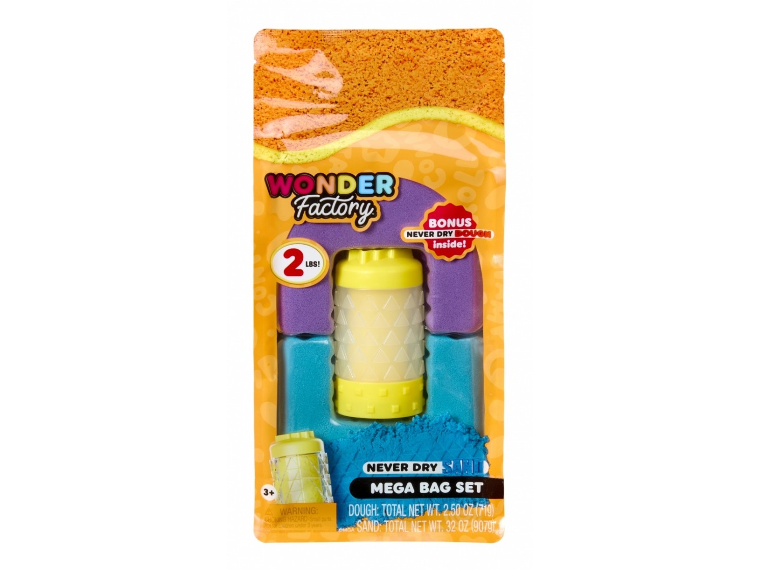 Wonder Factory Kinetischen Sand Never Dry Sand Bag, Lila, Türkis