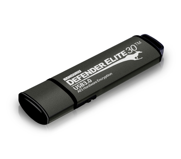 Kanguru Encrypted Defender Elite30 - Usb Flashdrive - Krypteret - 128 Gb - Usb 3.2 Gen 1 - Sort - Taa-Kompatibel
