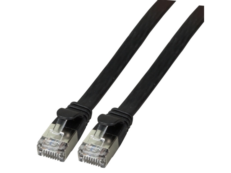 Efb Efb Rj45 Flachpatchkabel Cat.6A U/Ftp Pvc Schwarz 0,15M